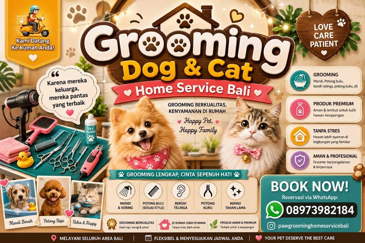Grooming Dasar Anjing (Ukuran XS, Bulu Panjang)